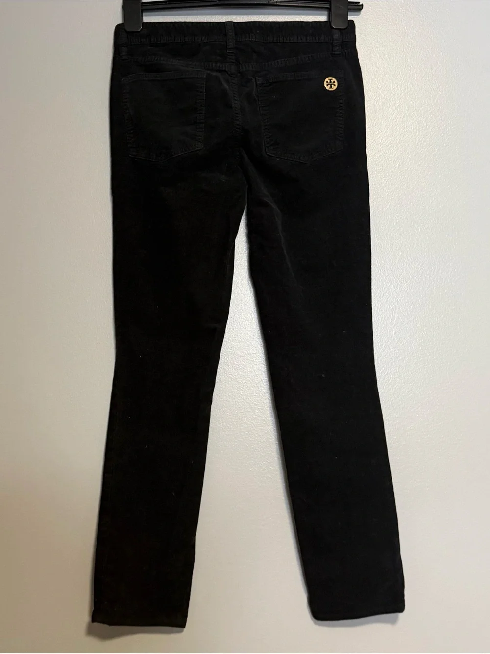 Tory Burch Black Corduroy Super Skinny Jeans 28